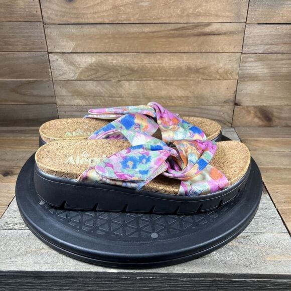 Alegria Women's Size 5-5.5 Slide Sandals Rylie Earth Goddess Floral Multi Color - Picture 1 of 10